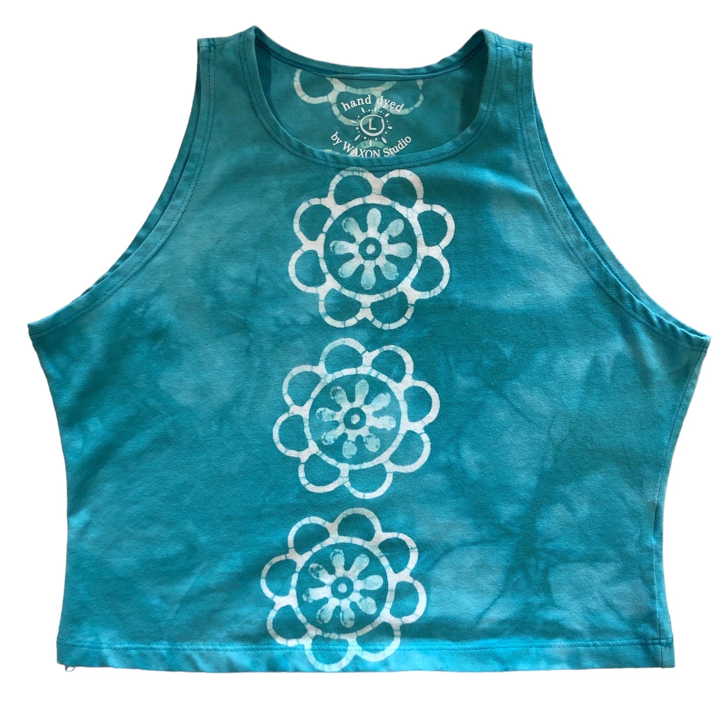 Flower Woodblock Batik Crop Top