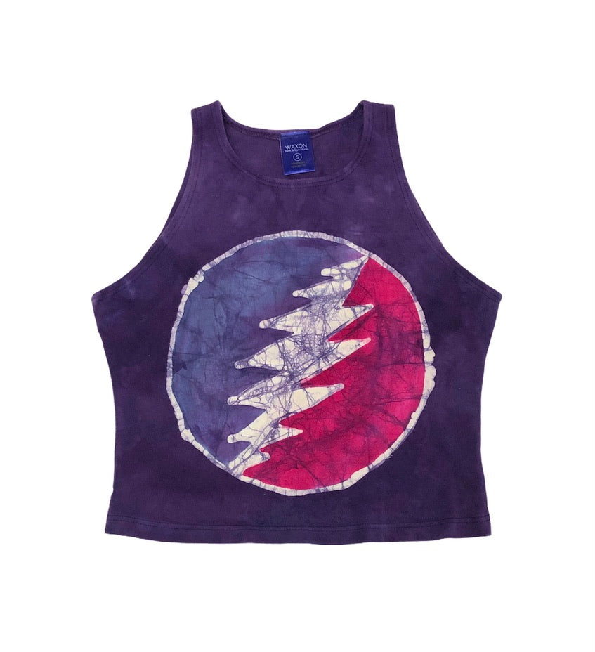 Deadbolt 13-Point Lightning Bolt Batik Halter Crop Top