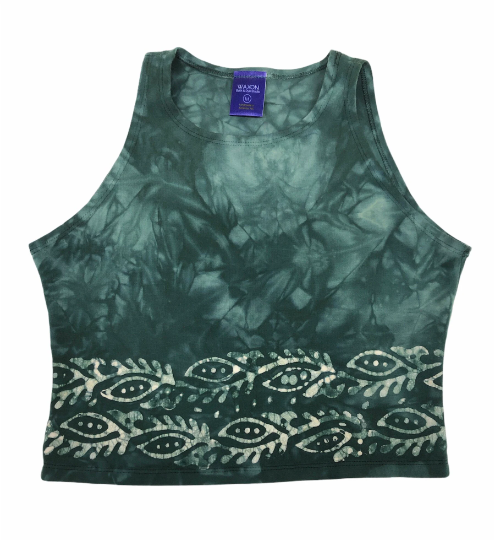 Indian Border Batik Halter Crop Top