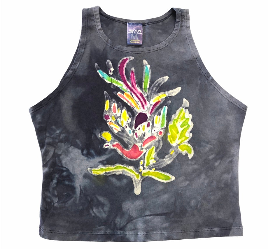 Bird of Paradise Batik Halter Crop Top