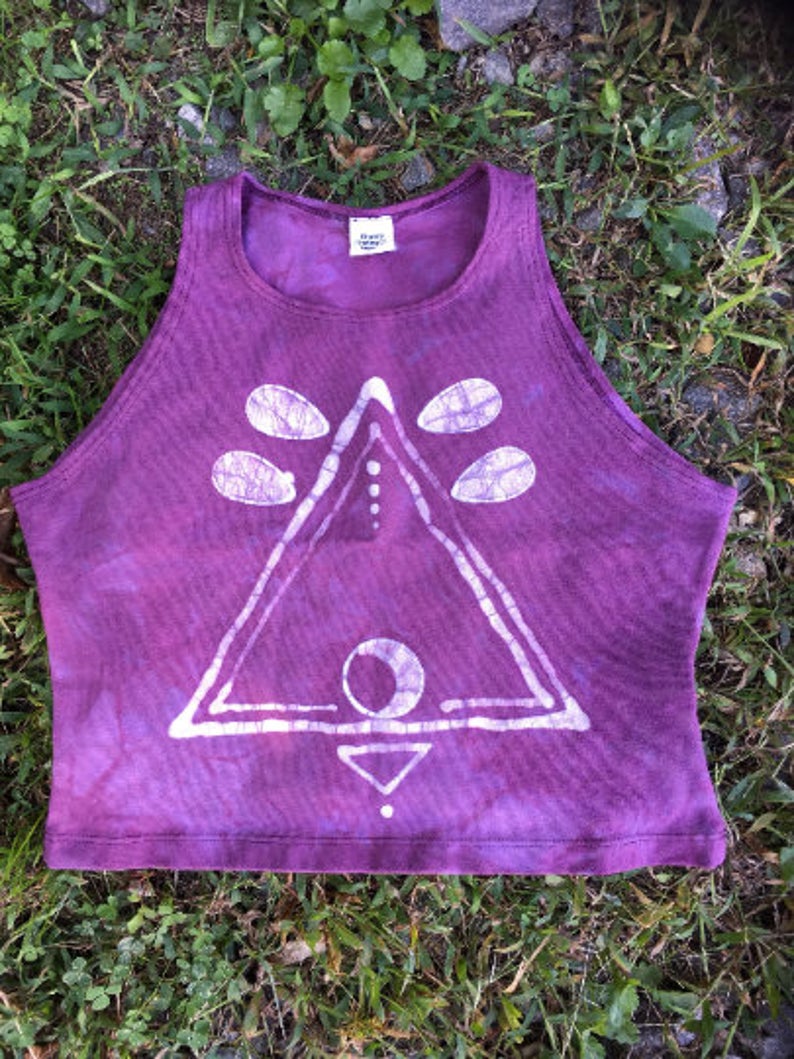 Tribal Triangle Batik Halter Crop Top