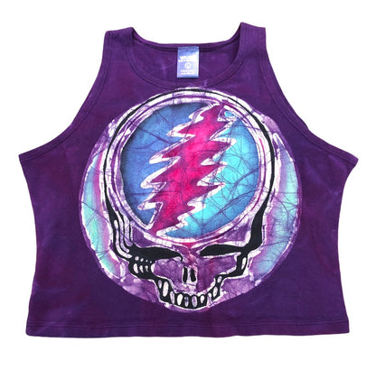 Hand-Painted Steal Your Face Halter Style Batik Crop Top