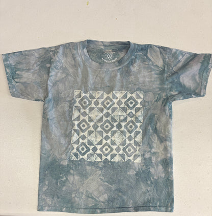 Ohio Star Quilt Block Batik Woodblock Unisex T-Shirt