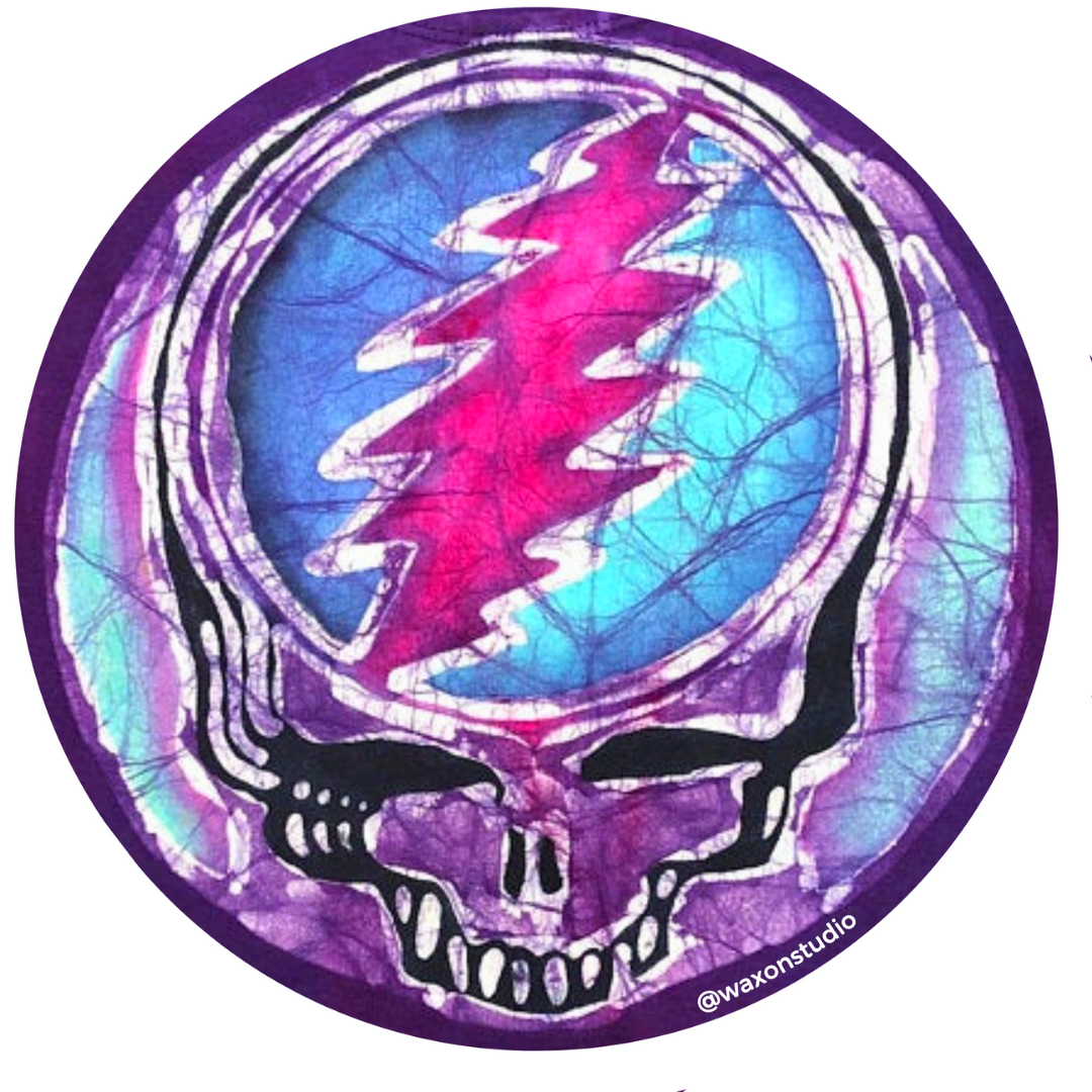 Stealie in Purple & Pink Batik Sticker