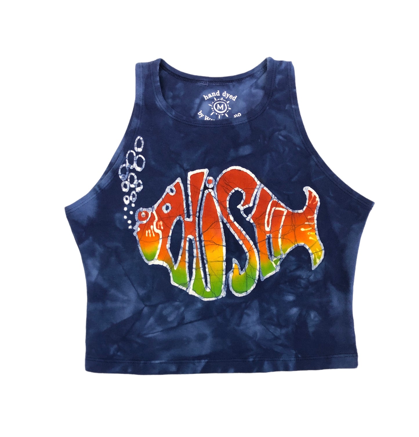Hand-Painted Classic Phish Batik Halter Crop Top