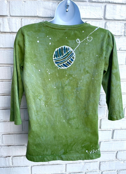 Yarn Ball Custom Batik Cropped Scoopneck Tee