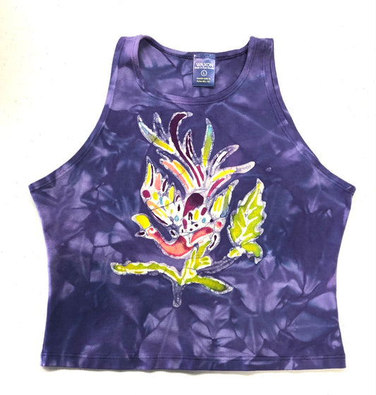 Bird of Paradise Batik Halter Crop Top