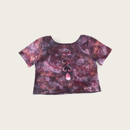 Hand-Painted Batik OM Mandala Crop Tee