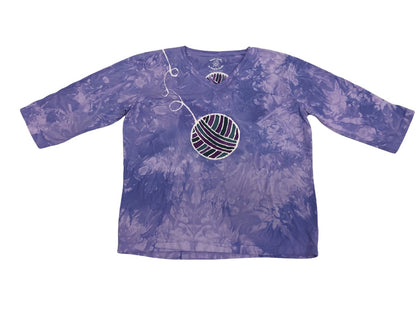 Yarn Ball Custom Batik Cropped Scoopneck Tee