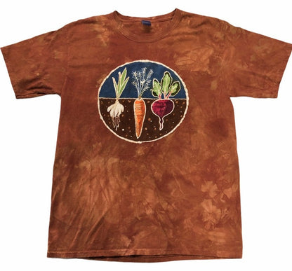 Hand-Painted Vegetable Garden Batik Unisex T-Shirt
