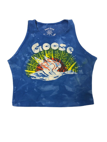 Hand-Painted Goose (the band) Inspired Batik Halter Crop Top