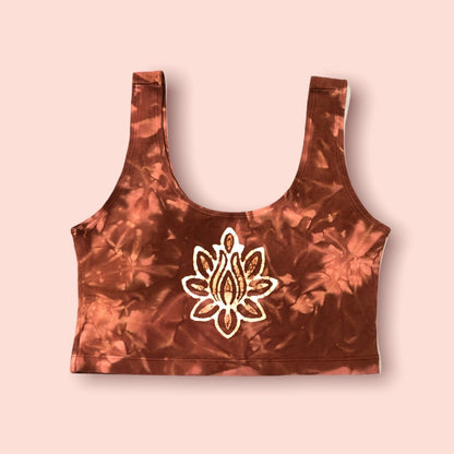 Lotus Scoop Neck Batik Crop Top