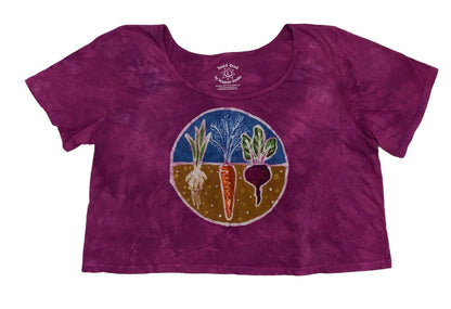 Hand-Painted Batik Vegetable Garden Crop Tee