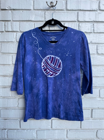 Yarn Ball Custom Batik Cropped Scoopneck Tee
