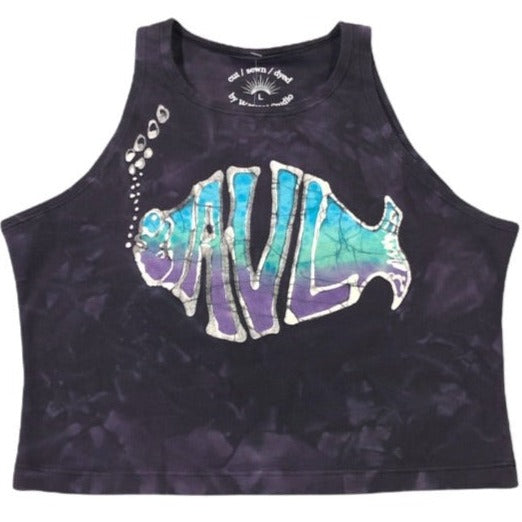 Hand-Painted AVL Classic Phish Batik Halter Crop Top