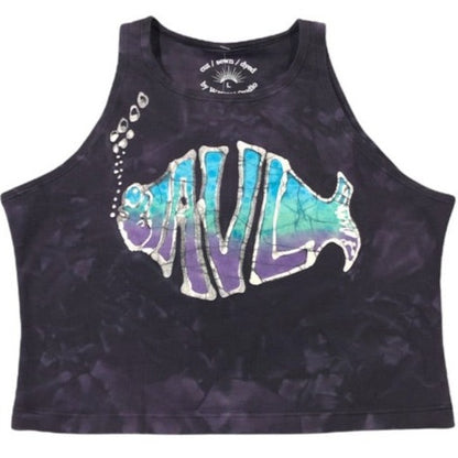 Hand-Painted AVL Classic Phish Batik Halter Crop Top