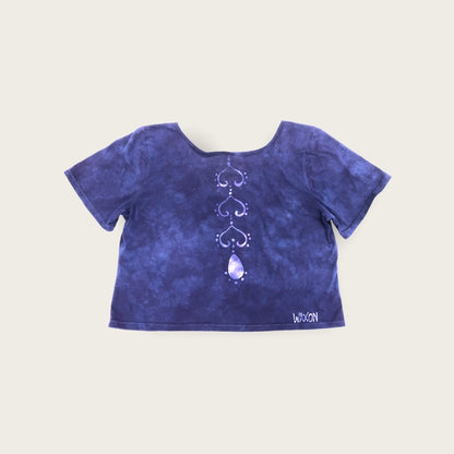 Hand-Painted Batik OM Mandala Crop Tee