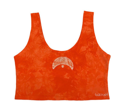 Crescent Moon Chalice Scoop Neck Batik Crop Top