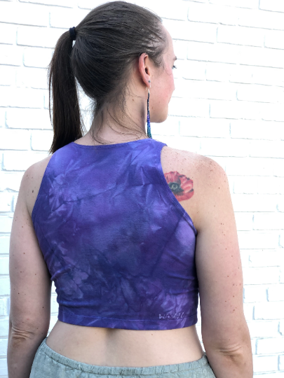 Hand-Painted Veggie Garden Batik Halter Crop Top