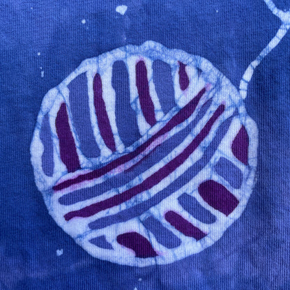 Yarn Ball Custom Batik Cropped Scoopneck Tee