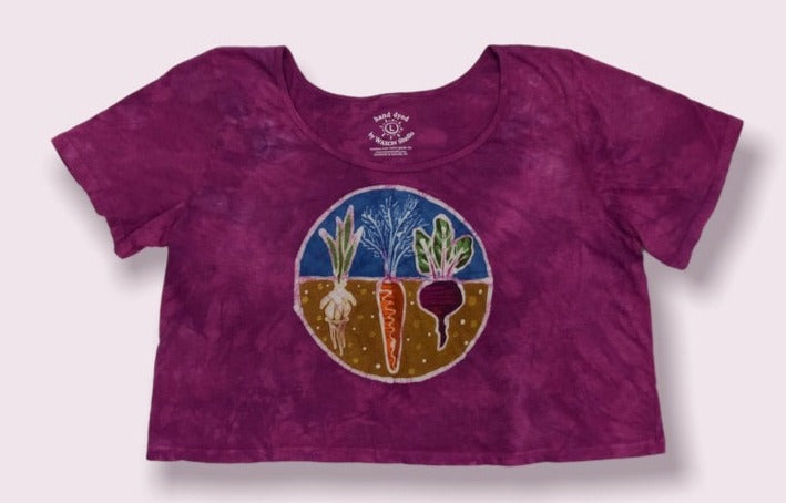 Hand-Painted Batik Vegetable Garden Crop Tee