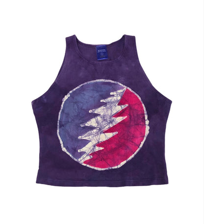 Deadbolt 13-Point Lightning Bolt Batik Halter Crop Top