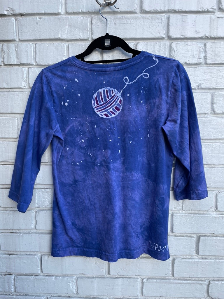 Yarn Ball Custom Batik Cropped Scoopneck Tee