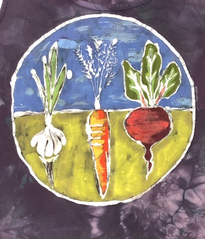 Hand-Painted Vegetable Garden Batik Unisex T-Shirt