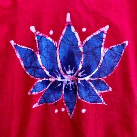 Hand-Painted Lotus Batik Unisex T-Shirt
