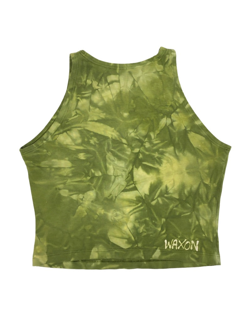 Hand-Painted Billy Strings Inspired Red Daisy Batik Halter Crop Top