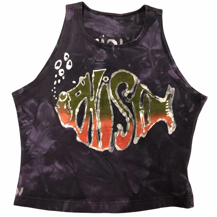 Hand-Painted Classic Phish Batik Halter Crop Top