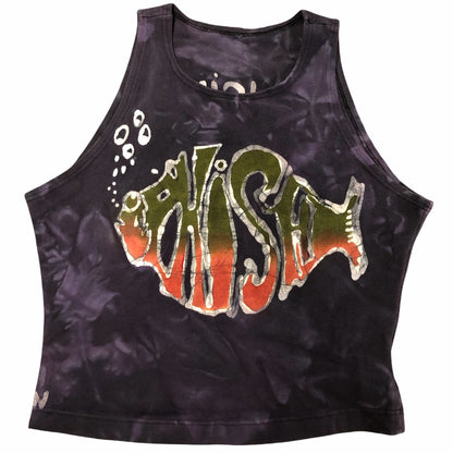 Hand-Painted Classic Phish Batik Halter Crop Top
