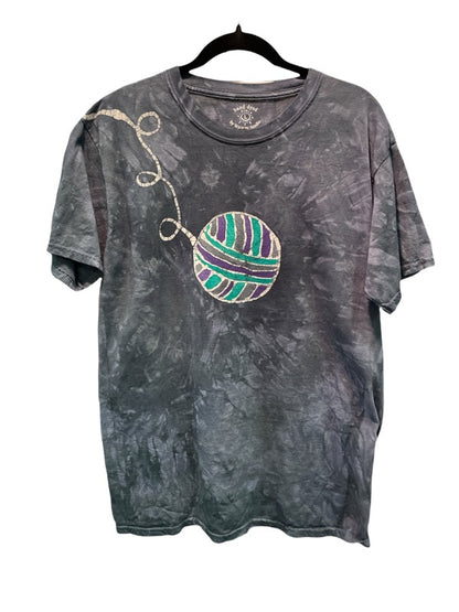Yarn Ball Custom Batik Cropped Scoopneck Tee