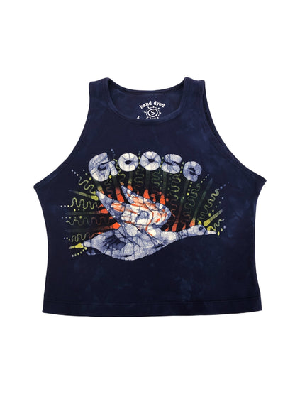 Hand-Painted Goose (the band) Inspired Batik Halter Crop Top