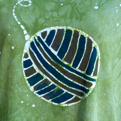 Yarn Ball Custom Batik Cropped Scoopneck Tee