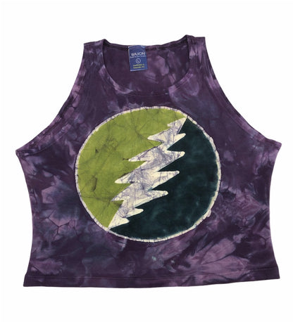 Deadbolt 13-Point Lightning Bolt Batik Halter Crop Top