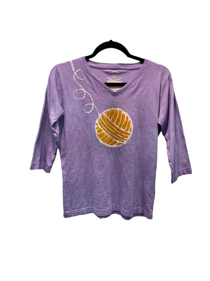 Yarn Ball Custom Batik Cropped Scoopneck Tee