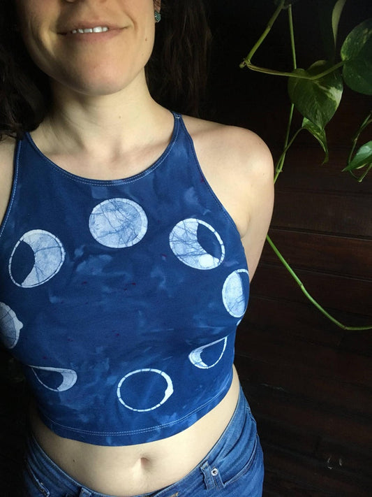 Moon Phase Batik Crop Top