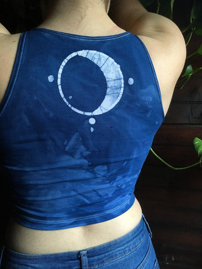 Moon Phase Batik Crop Top