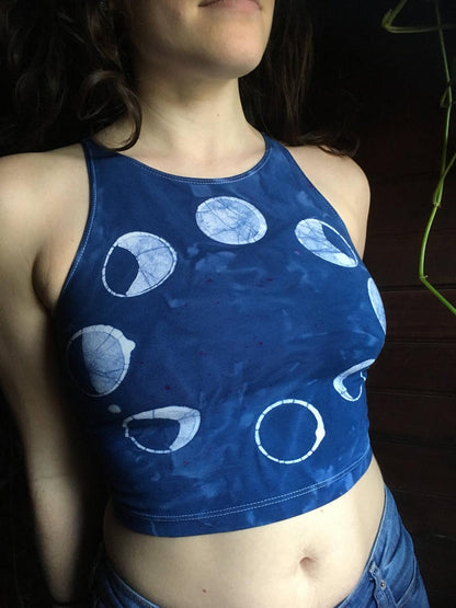 Moon Phase Batik Crop Top