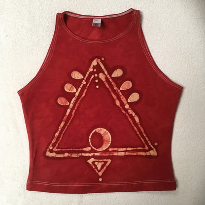 Tribal Triangle Batik Halter Crop Top