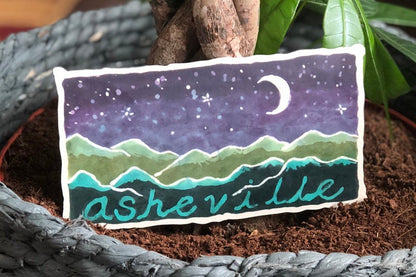 Sticker: Asheville Nighttime Batik