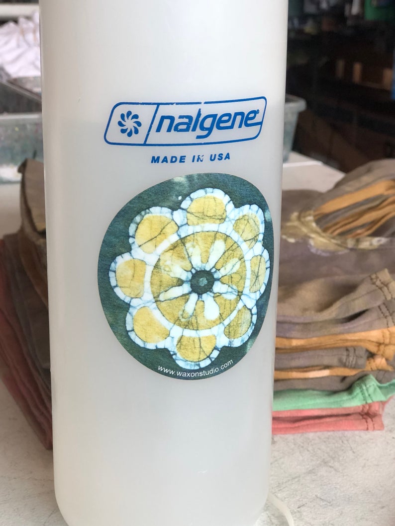 Indian Flower Batik Round Sticker