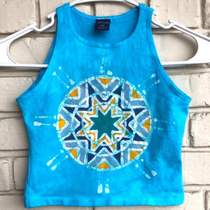 Southwest Mandala Batik Halter Crop Top