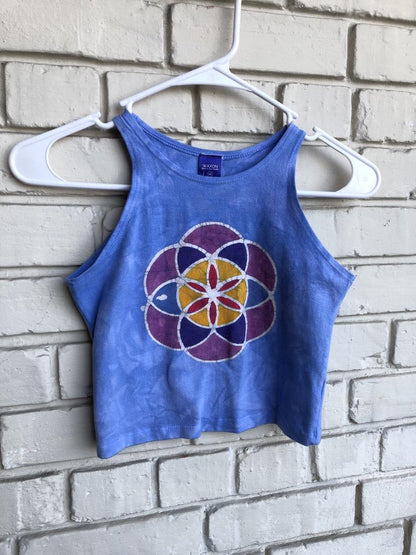 Seed of Life Mandala Sacred Geometry Batik Crop Top