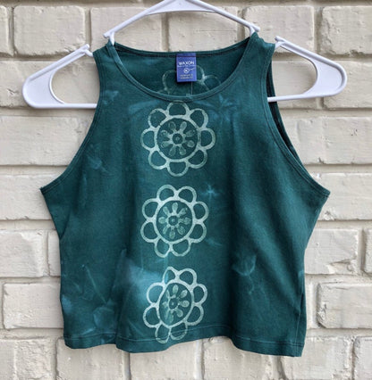 Flower Wood Block Batik Crop Top