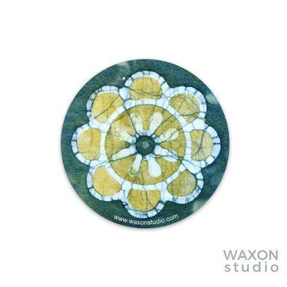 Indian Flower Batik Round Sticker
