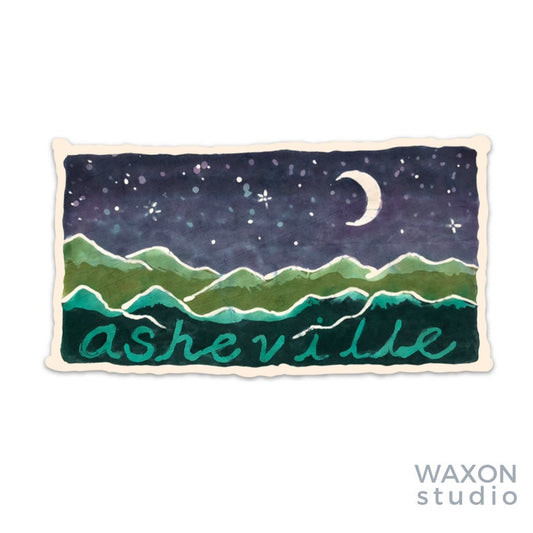 Sticker: Asheville Nighttime Batik