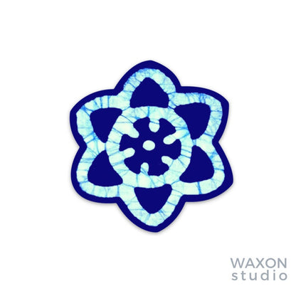 Indian Indigo Batik Star Sticker