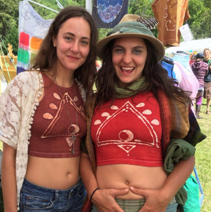 Tribal Triangle Batik Halter Crop Top